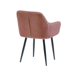 Scaun tip fotoliu, roz prafuit, living/dining, tapiserie catifea, cadru metalic, fix, 56x56x84, Velvet