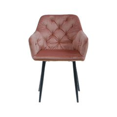 Scaun tip fotoliu, roz prafuit, living/dining, tapiserie catifea, cadru metalic, fix, 56x56x84, Velvet