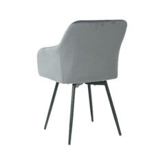 Scaun dining rotativ gri inchis, catifea poliester, 61x56x83 cm, Paonne