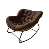 Hectarul - Fotoliu-balansoar cu cadru negru si perna maro Lazy Bloom Haro