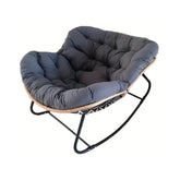 Hectarul - Fotoliu-balansoar cu cadru negru si perna gri Lazy Bloom Haro