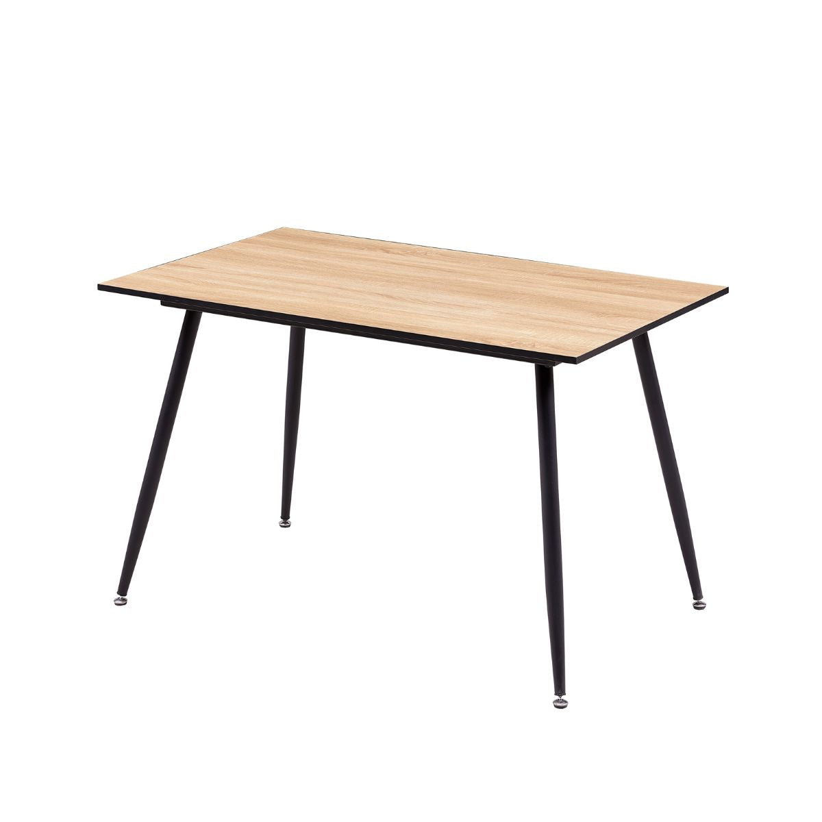 Masa dining cu picioare metalice negre si blat din MDF maro stejar, 15 mm grosime, 120X80X74 cm, Randers HARO, 1, hectarul.ro