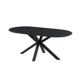 Hectarul - Masa dining ovala cu picioare metalice si blat negru din MDF 25 mm grosime, Odense HARO