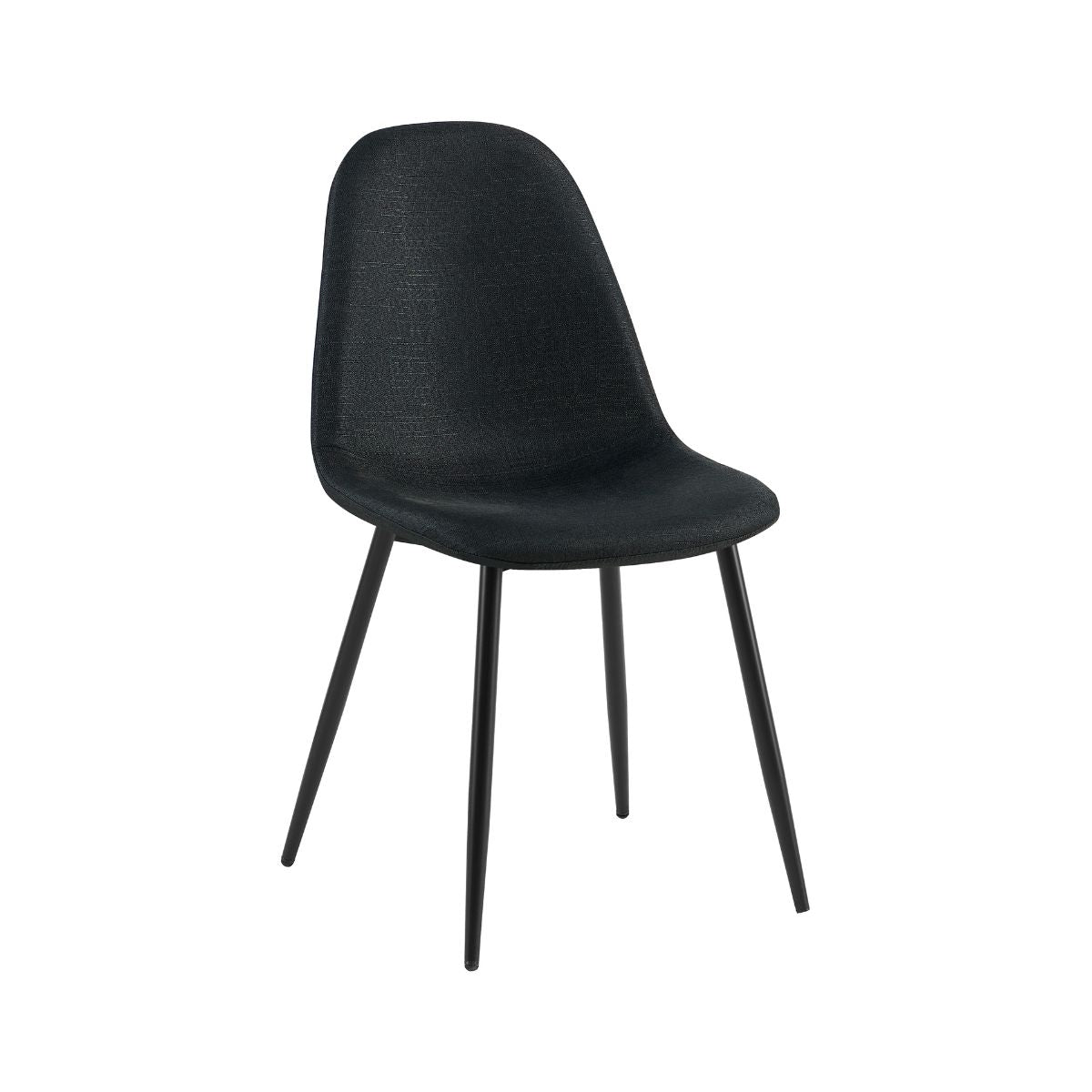 Scaun de bucatarie cu sezut textil negru si picioare metalice negre, 50x44x85 cm, Celeste HARO, 1, hectarul.ro