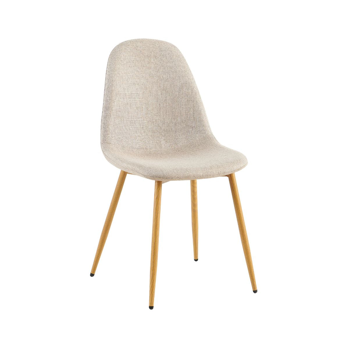 Scaun de bucatarie cu sezut textil bej si picioare metalice maro stejar, 50x44x85 cm, Celeste HARO, 1, hectarul.ro