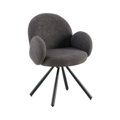 Scaun dining rotativ, gri inchis, tapiserie textil si cadru metalic, 60x63x87 cm Teddy HARO