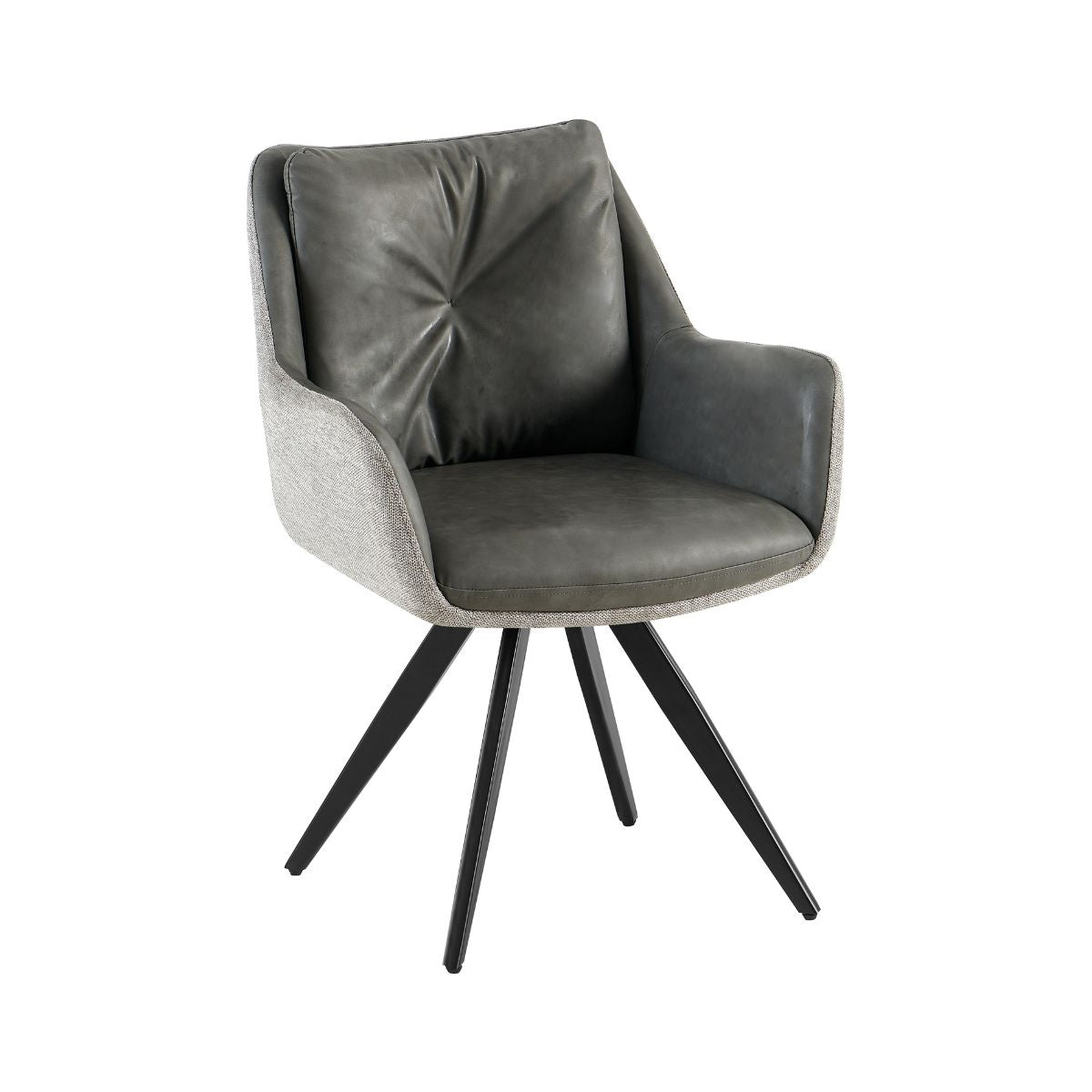 Scaun dining, gri, tapiserie textil si cadru metalic, rotativ, 62x61x86 cm Luna HARO, 1, hectarul.ro