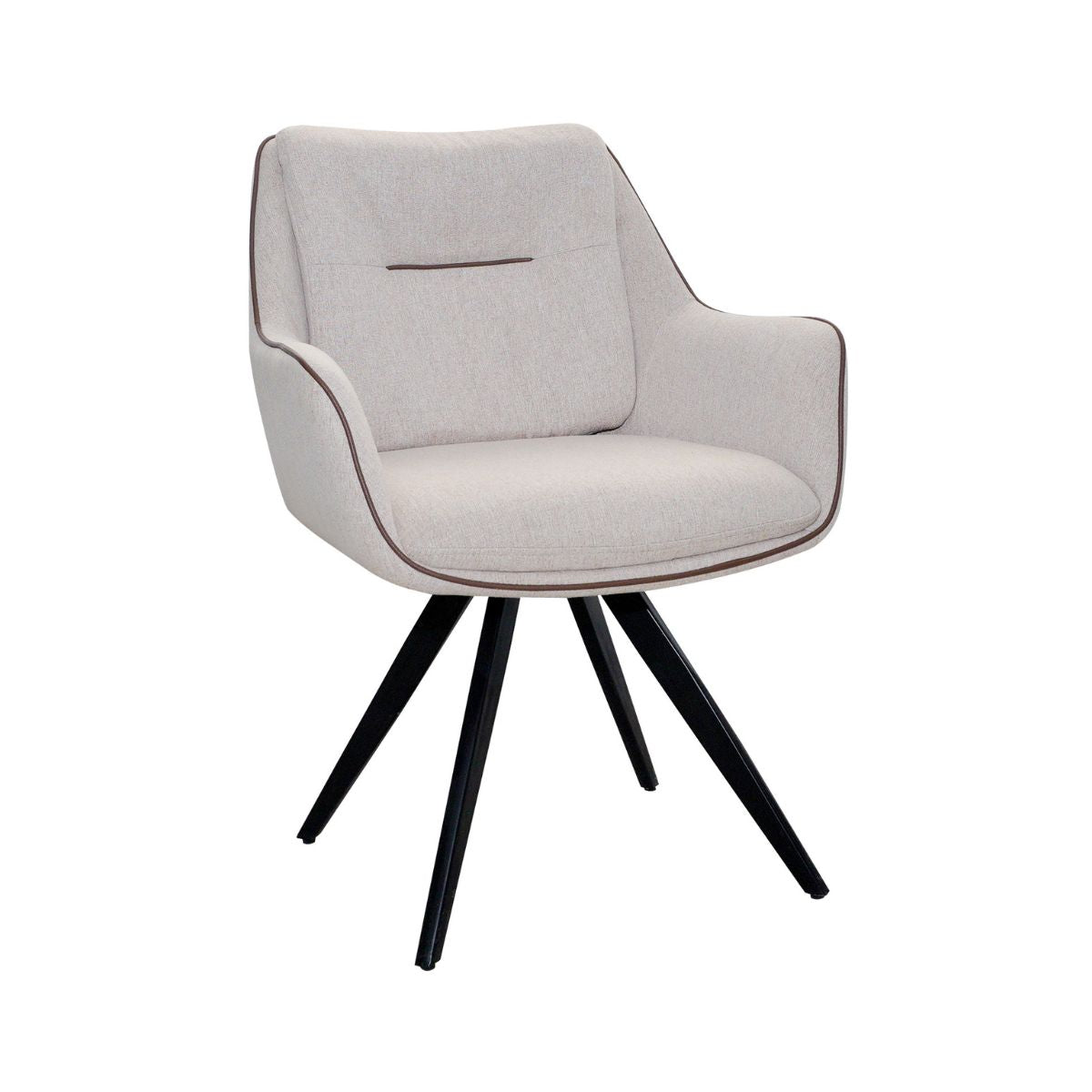 Scaun dining, crem, tapiserie textil si cadru metalic, rotativ, 62x61x86 cm Luna-3 HARO, 1, hectarul.ro