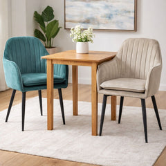 Scaun living/dining, taupe, tapiserie catifea, cadru metalic, Linea HARO