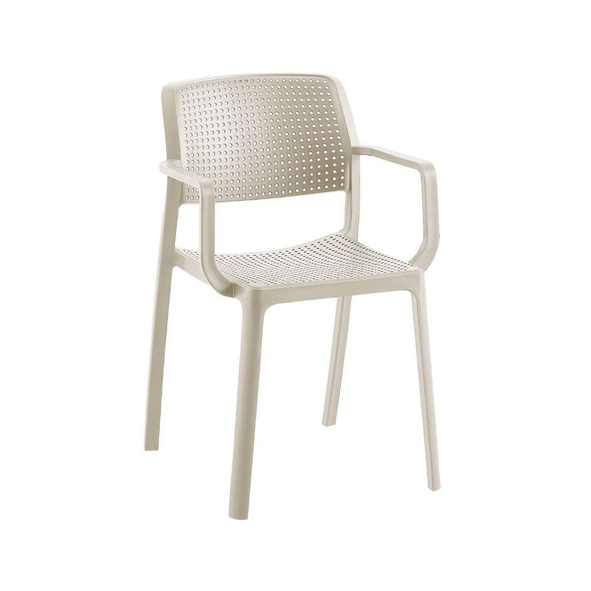 Scaun terasa/gradina din polipropilena, taupe, Trypa Haro, 1, hectarul.ro