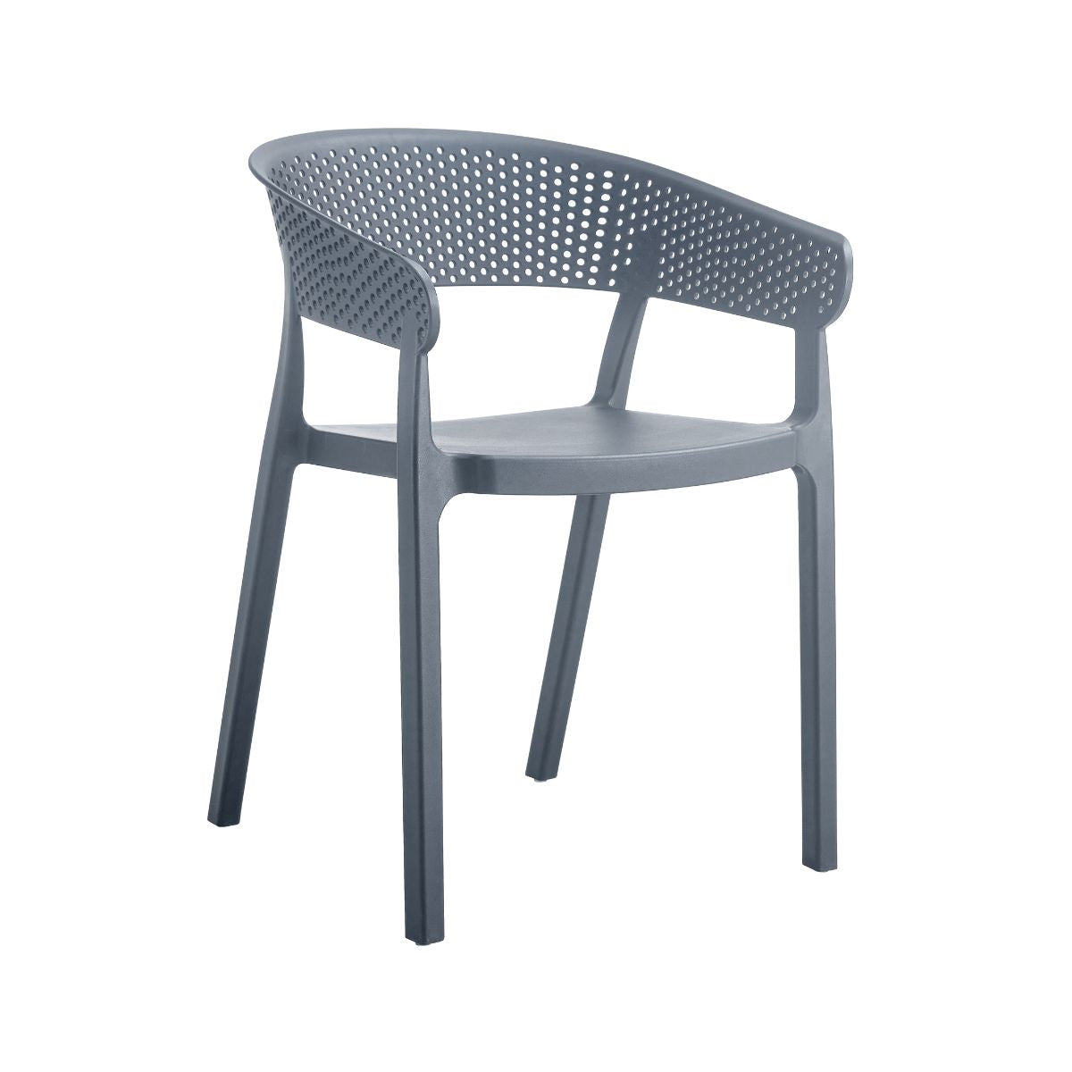 Scaun terasa/gradina gri-antracit din polipropilena Mako HARO, 1, hectarul.ro