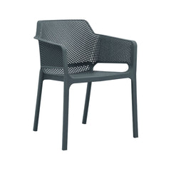 Scaun fotoliu terasa/gradina gri antracit din polipropilena, Poltrona HARO