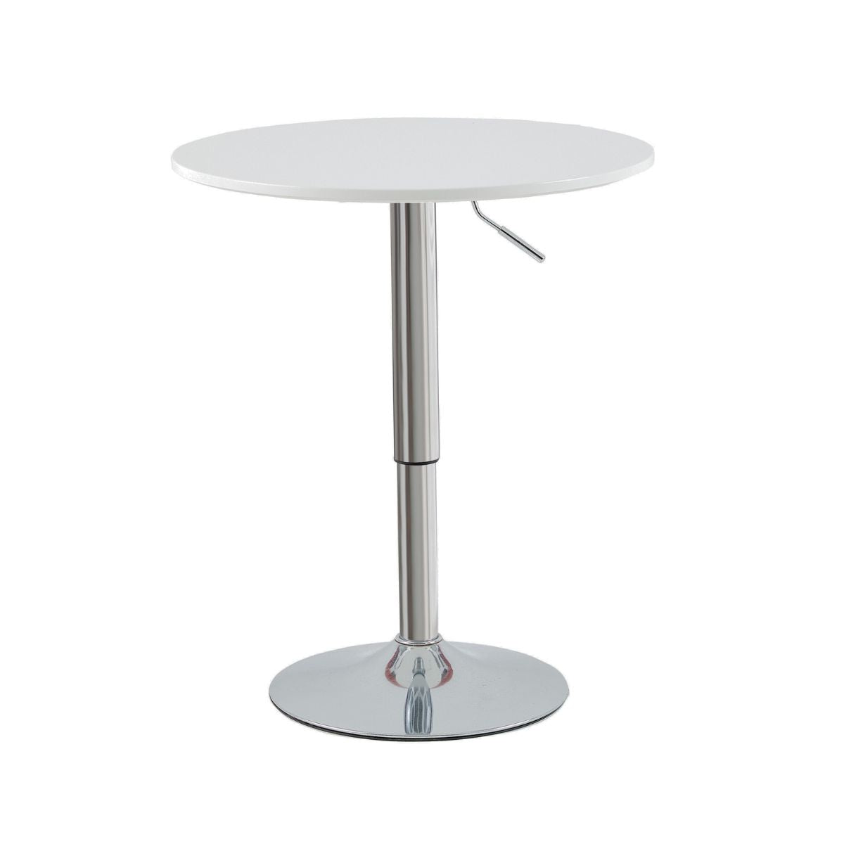 Masa reglabila pe inaltime, rotunda, Ø60x72-95 cm, din MDF melaminat si metal cromat, Risea HARO, 1, hectarul.ro