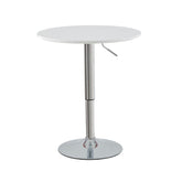 Hectarul - Masa reglabila pe inaltime, rotunda, Ø60x72-95 cm, din MDF melaminat si metal cromat, Risea HARO