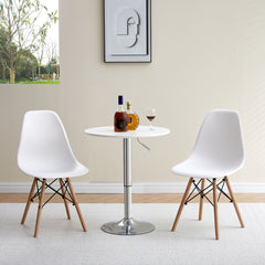 Masa reglabila pe inaltime, rotunda, Ø60x72-95 cm, din MDF melaminat si metal cromat, Risea HARO