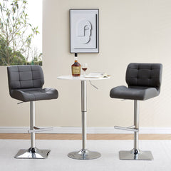 Masa reglabila pe inaltime, rotunda, Ø60x72-95 cm, din MDF melaminat si metal cromat, Risea HARO