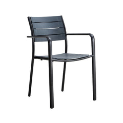 Scaun terasa/gradina gri-atracit din metal si polipropilena Erie Bistro