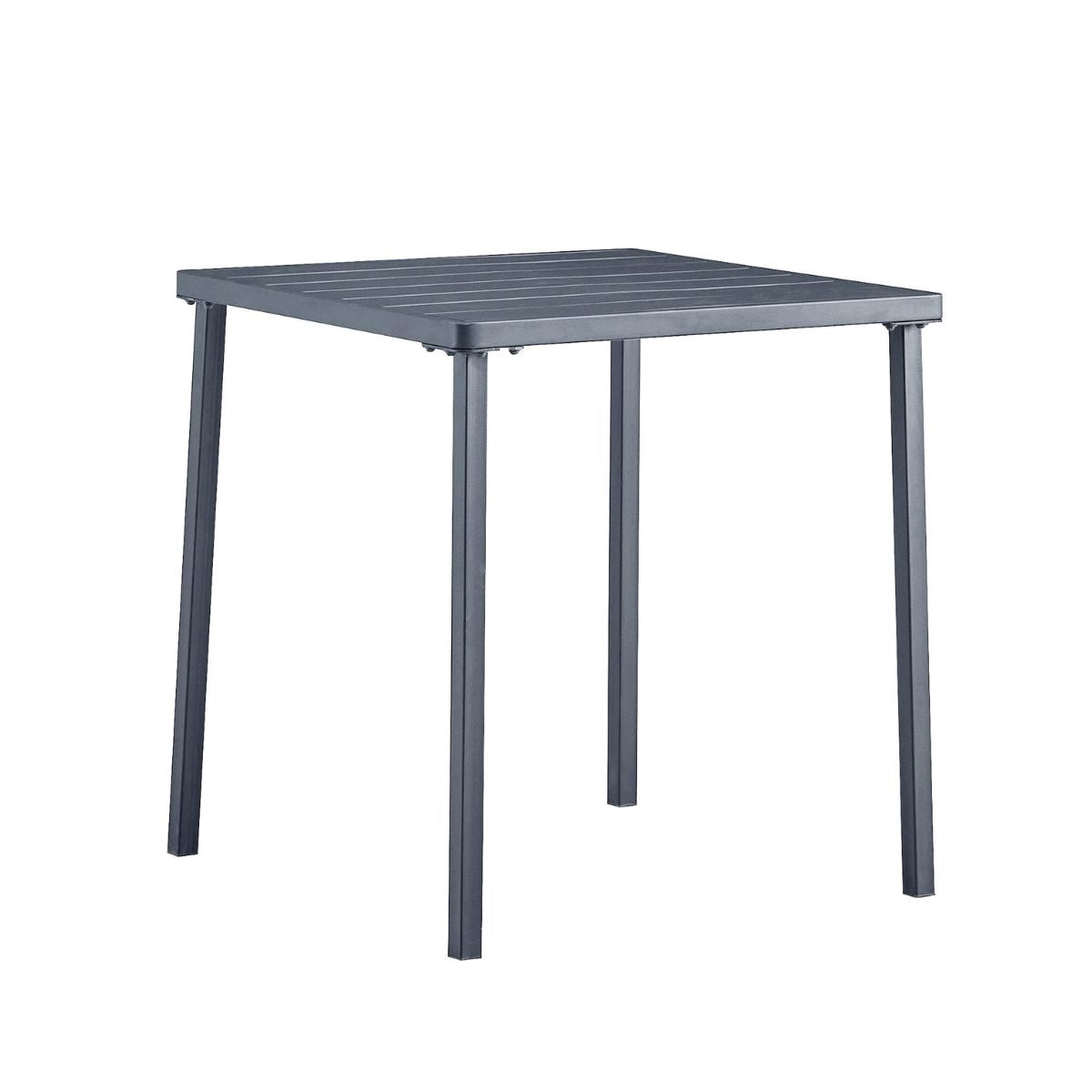 Masa terasa/gradina gri-antracit din metal, 70x70x74 cm, Cleveland Bistro, 1, hectarul.ro