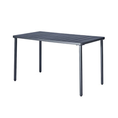 Masa terasa/gradina gri-antracit din metal, 130x70x75,5 cm, Whitby Bistro