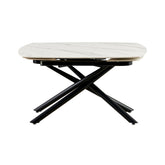 Hectarul - Masa de dining extensibila 140-200 cm, din piatra sinterizata si metal, Niveo HARO