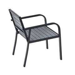 Set 4 mobilier de terasa/gradina gri antracit din metal si polipropilena, Tinos HARO