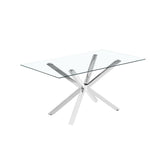 Hectarul - Masa transparenta din sticla si metal 150x90x75 cm Clario HARO