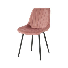 Pachet 3+1 Scaun dining roz prafuit cu cadru metalic fix si sezut textil, Lisse A866 HARO