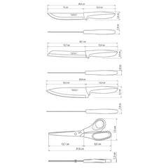 Set cutite si foarfeca din inox 8 piese Plenus Tramontina