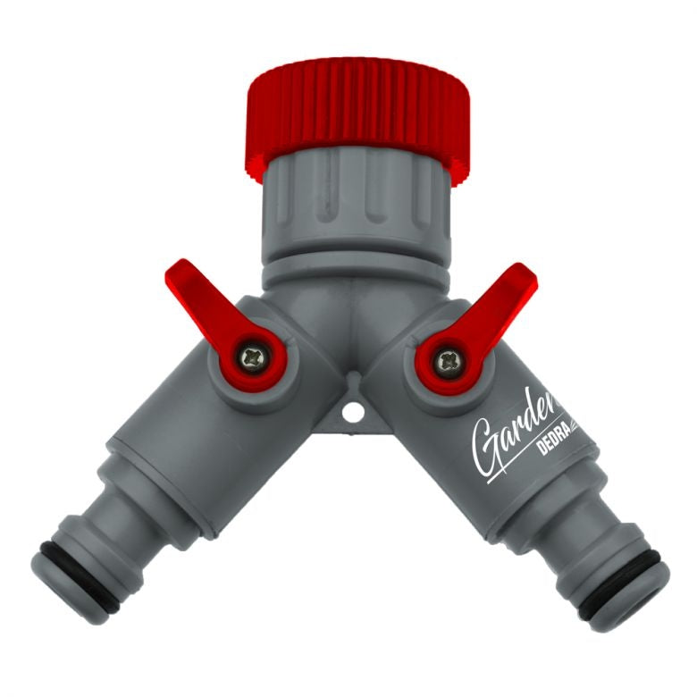 Conexiune dublu pentru robinet 1/2"-3/4" DEDRA, 1, hectarul.ro