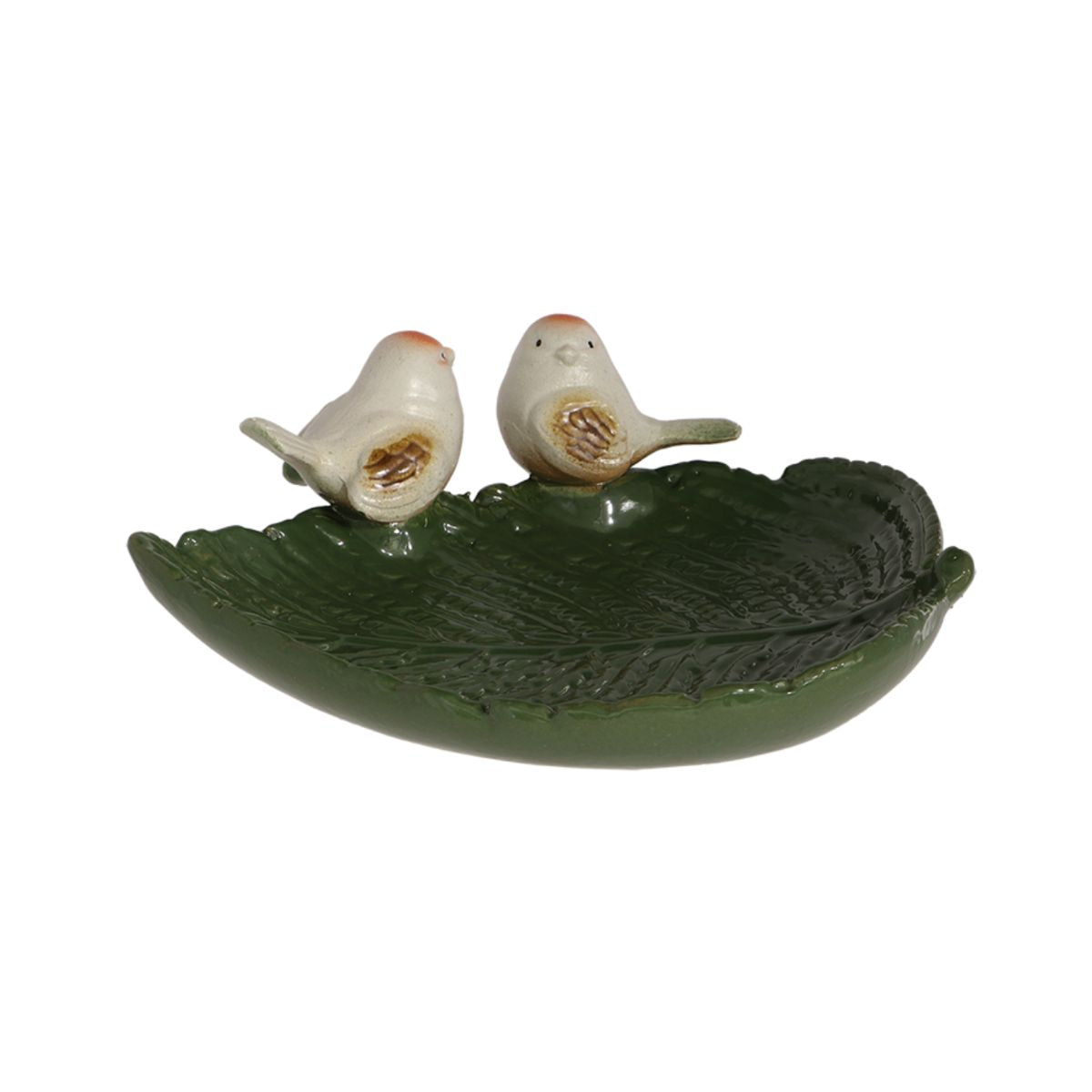 Adapatoare pentru pasari verde din ceramica Birds on Leaf Esschert Design, 1, hectarul.ro