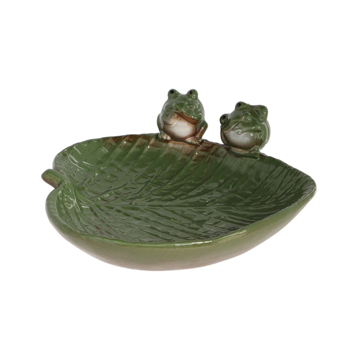 Adapatoare pentru pasari verde din ceramica Frogs on Leaf Esschert Design, 1, hectarul.ro