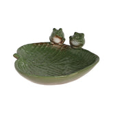 Hectarul - Adapatoare pentru pasari verde din ceramica Frogs on Leaf Esschert Design