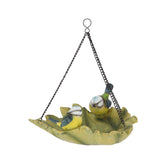 Hectarul - Adapatoare pentru pasari verde/galben din polirasina 23 cm Frunza suspendata Esschert Design