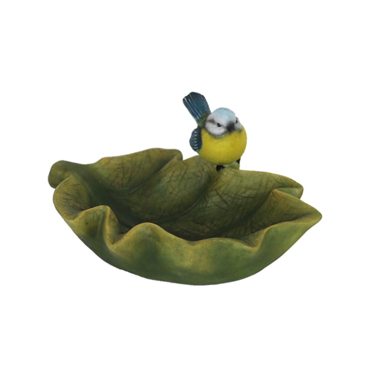 Adapatoare pentru pasari verde/galben din polirasina 24 cm Frunza Esschert Design, 1, hectarul.ro