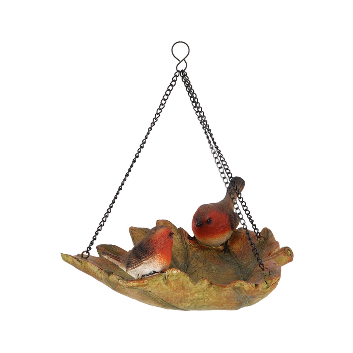Adapatoare pentru pasari verde/rosu din polirasina 23 cm Frunza suspendata Esschert Design, 1, hectarul.ro