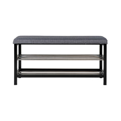 Bancheta cu suport pentru incaltaminte 100 cm, din poliester, lemn si otel Padova House Nordic