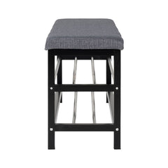 Bancheta cu suport pentru incaltaminte 100 cm, din poliester, lemn si otel Padova House Nordic