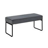 Hectarul - Bancheta gri inchis din catifea din tesatura Vic si otel, 95 cm, Xenia Actona