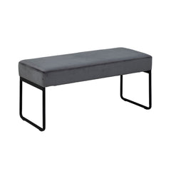 Bancheta gri inchis din catifea din tesatura Vic si otel, 95 cm, Xenia Actona