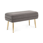 Hectarul - Bancheta gri/auriu din catifea poliester si otel 79 cm Pavlina Bizzotto