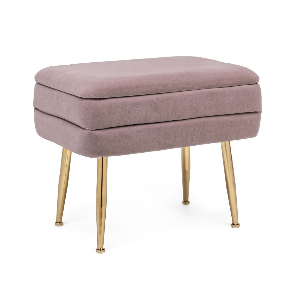 Bancheta roz pal/auriu din catifea poliester si otel 50 cm Pavlina Bizzotto, 1, hectarul.ro