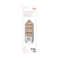 Biblioteca copii design casuta gri din MDF 147 cm Dream JudyWild