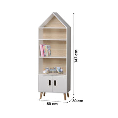Biblioteca copii design casuta gri din MDF 147 cm Dream JudyWild