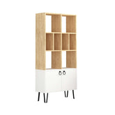 Hectarul - Biblioteca maro stejar / alb 166x80x30 cm Bene Decortie