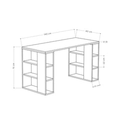 Birou alb din PAL melaminat 140 cm Colmar Decortie
