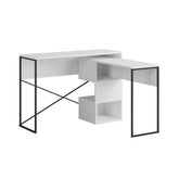 Hectarul - Birou alb din PAL melaminat si fier 110 cm Badau Decortie