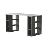 Hectarul - Birou alb / gri antracit din PAL melaminat 140 cm Colmar Decortie