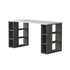 Birou alb / gri antracit din PAL melaminat 140 cm Colmar Decortie