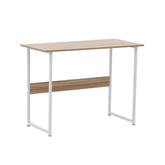 Hectarul - Birou maro / alb din lemn si metal 100x48x73 cm