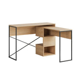 Hectarul - Birou maro stejar din PAL melaminat si fier 110 cm Badau Decortie